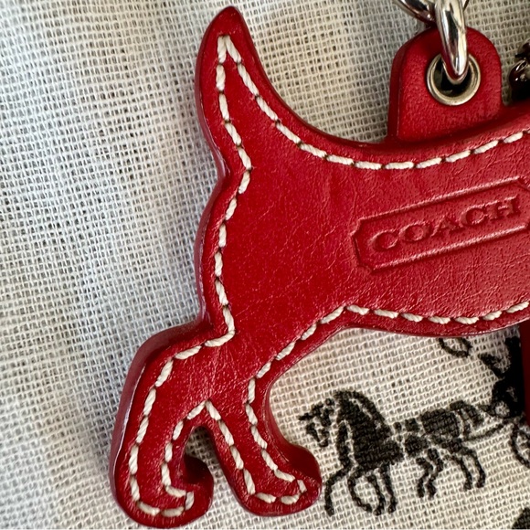 Coach Leather Dog Silhouette Key Ring Bag Charm Vintage RARE - Picture 9 of 13